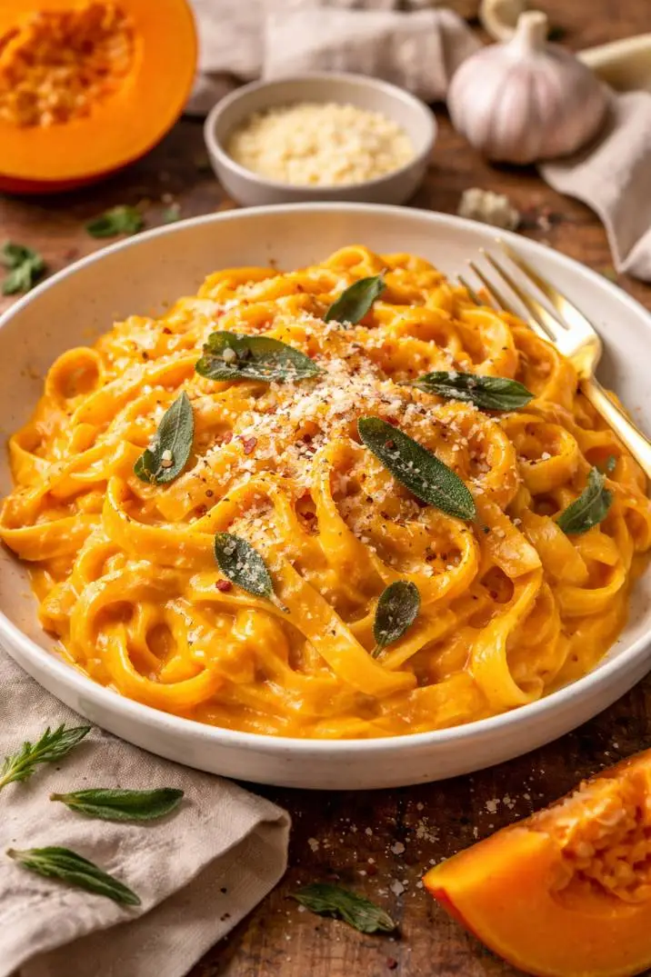 Kürbissauce Pasta –das cremigste Gericht des Herbstes