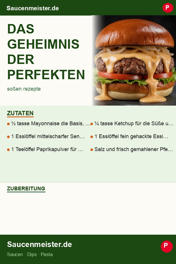 Pinterest Pin: Das Geheimnis der perfekten American Burger Sauce