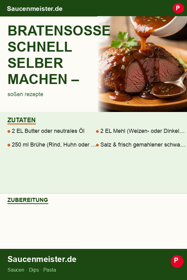 Pinterest Pin: Bratensoße schnell selber machen – Das beste Rezept in 15 Minuten