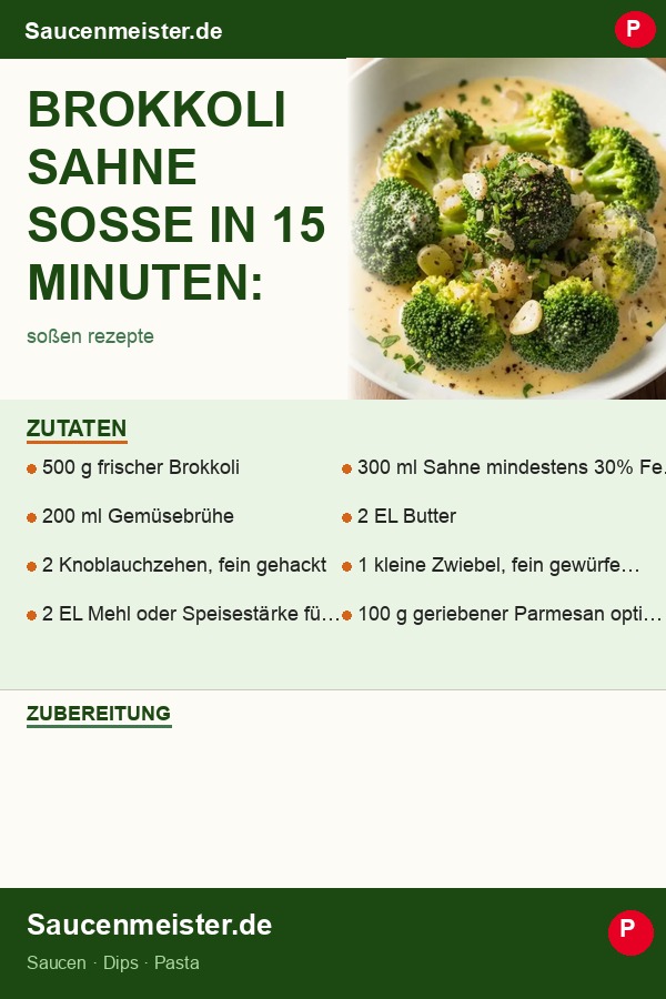 Pinterest Pin: Brokkoli Sahne Soße in 15 Minuten: Das Geheimnis, das Kinder zum Gemüse-Essen bringt