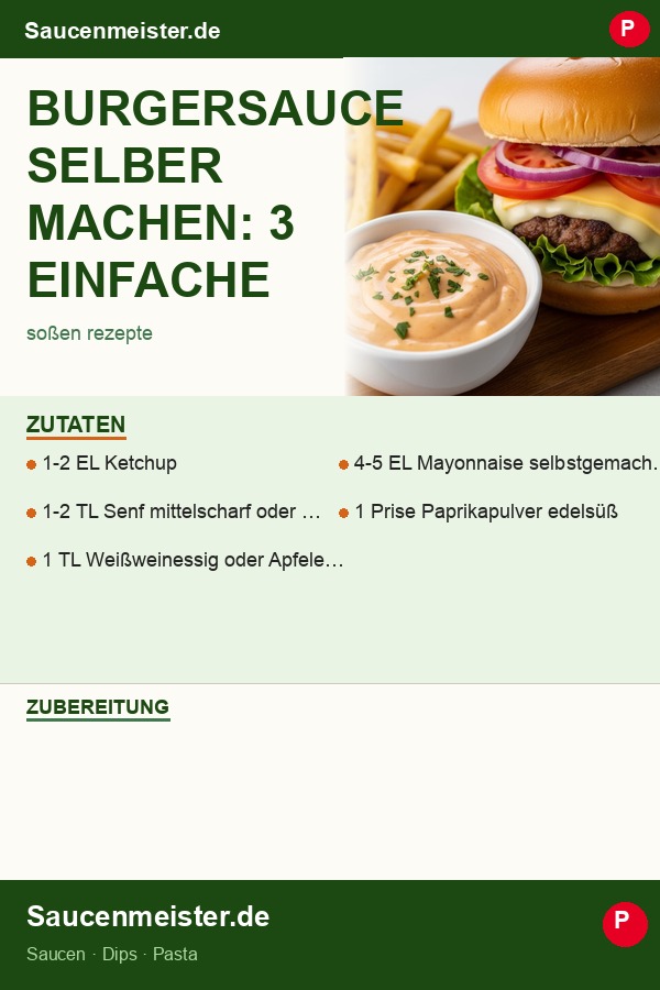 Pinterest Pin: Burgersauce selber machen: 3 einfache Schritte zum leckeren Imbiss-Original