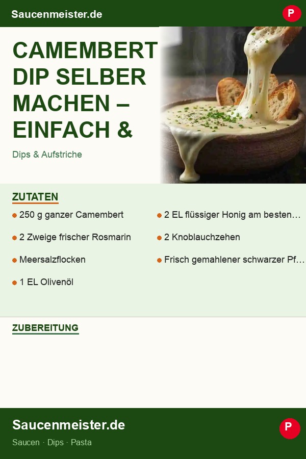Pinterest Pin: Camembert Dip selber machen – Einfach & cremig