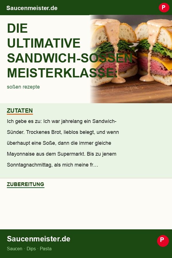 Pinterest Pin: Die ultimative Sandwich-Soßen Meisterklasse: Von klassisch bis kreativ