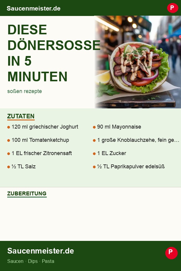Pinterest Pin: Diese Dönersoße in 5 Minuten schmeckt besser als vom Döner-Laden