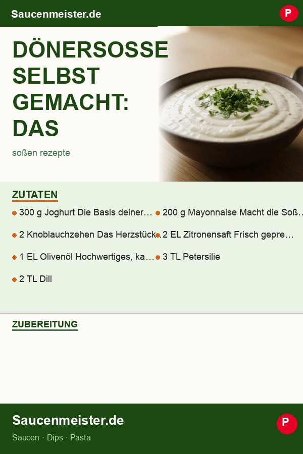 Pinterest Pin: Dönersoße selbst gemacht: Das ultimative Rezept für cremigen