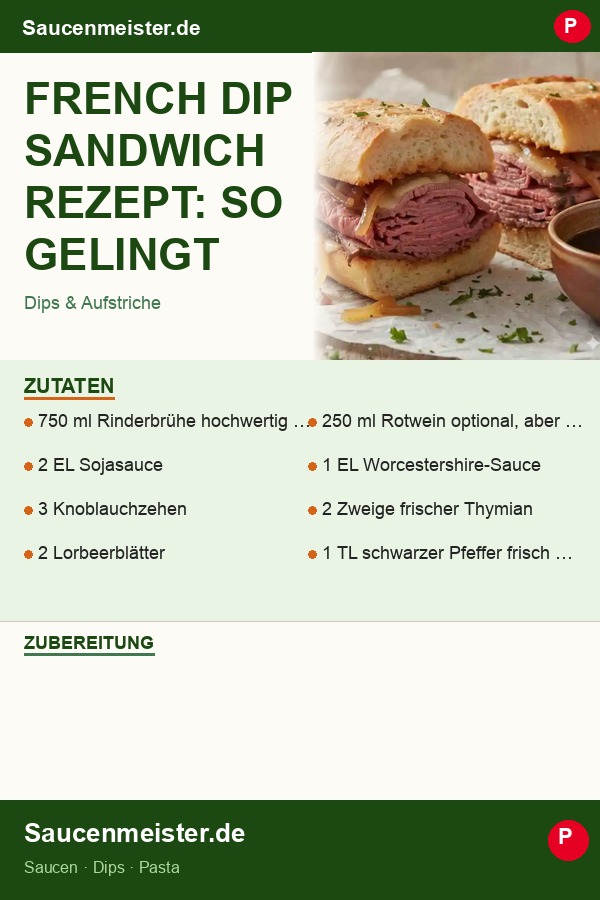 Pinterest Pin: French Dip Sandwich Rezept: So gelingt dir der amerikanische Klassiker perfekt