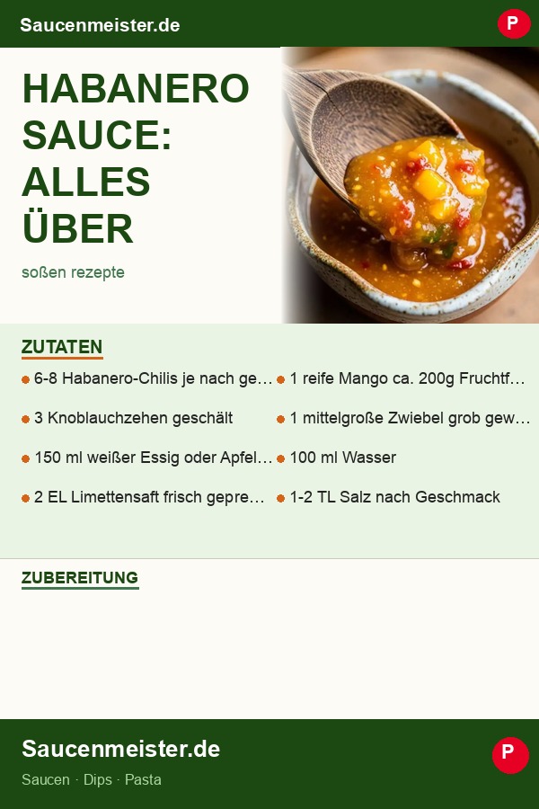 Pinterest Pin: Habanero Sauce: Alles über Schärfe, Rezept & Gesundheit