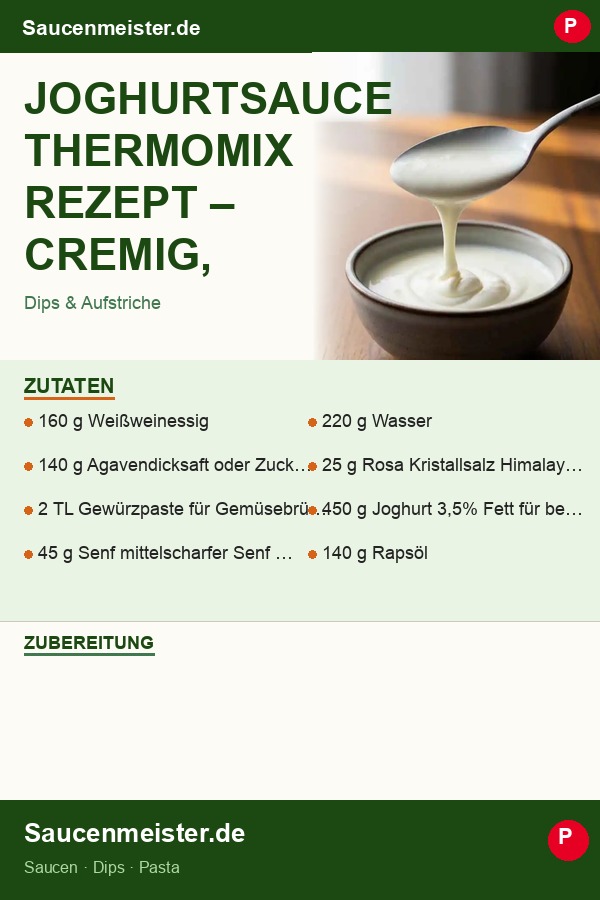 Pinterest Pin: Joghurtsauce Thermomix Rezept – Cremig, frisch