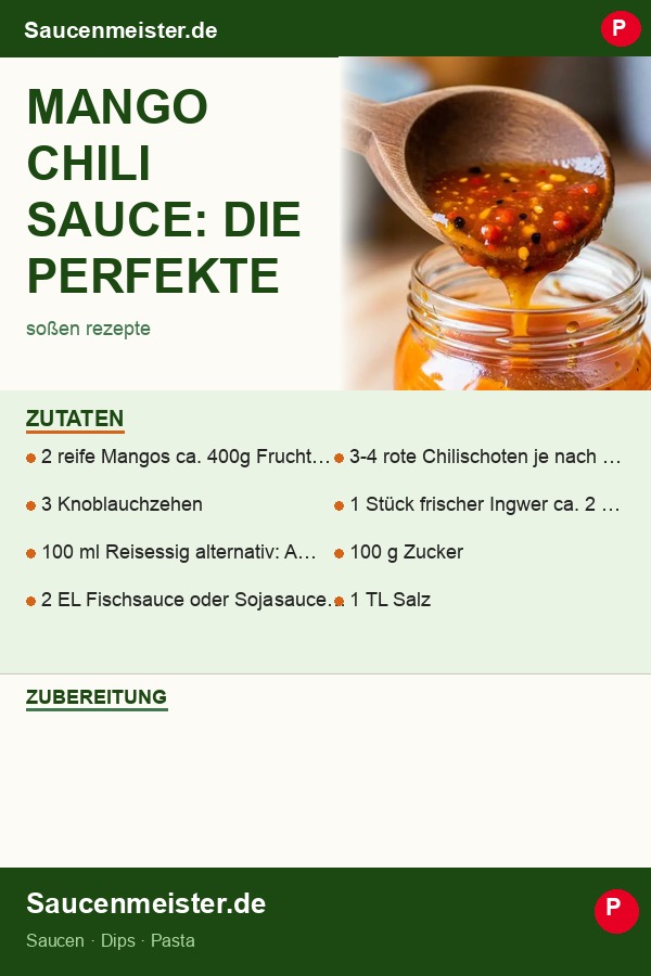 Pinterest Pin: Mango Chili Sauce: Die perfekte Balance zwischen süß und scharf
