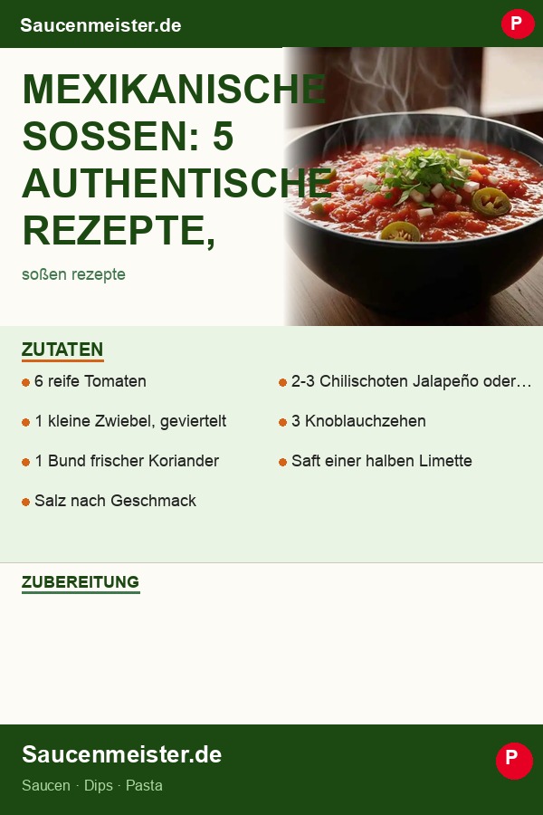 Pinterest Pin: Mexikanische Soßen: 5 Authentische Rezepte, die deine Küche verwandeln