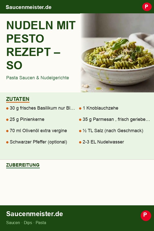 Pinterest Pin: Nudeln mit Pesto Rezept – So schmeckt’s wie beim Italiener!