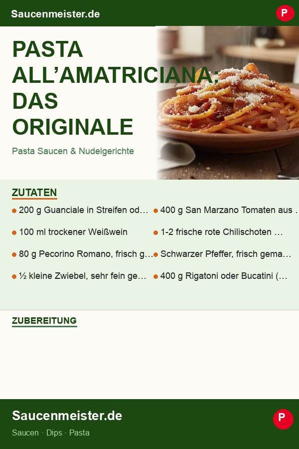 Pinterest Pin: Pasta all’Amatriciana: Das originale römische Rezept (mit dem einen Unterschied, der alles ausmacht)