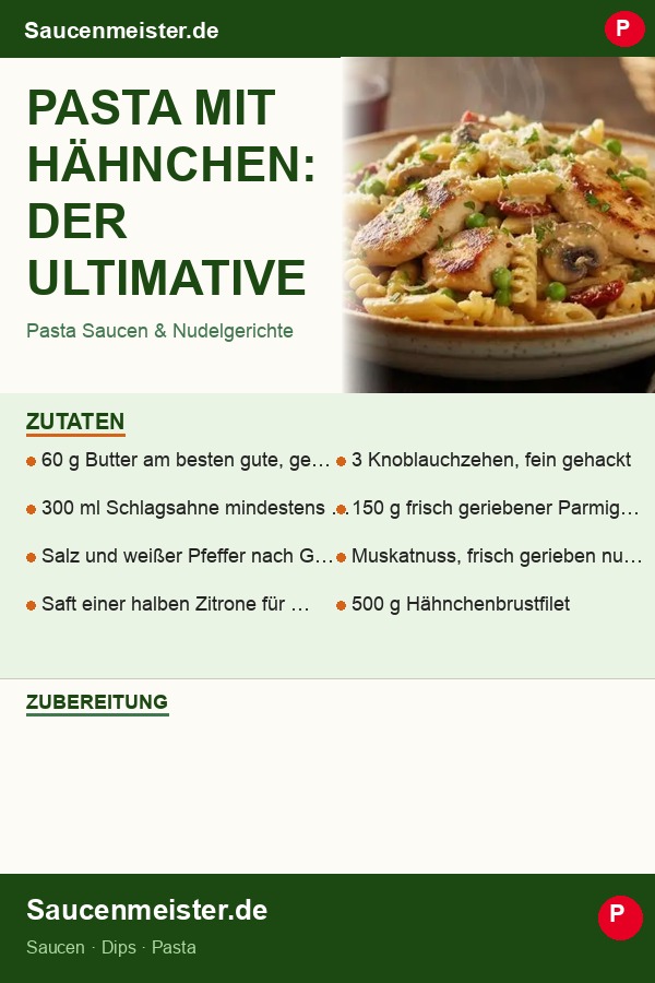 Pinterest Pin: Pasta mit Hähnchen: Der ultimative Guide für cremige Perfektion