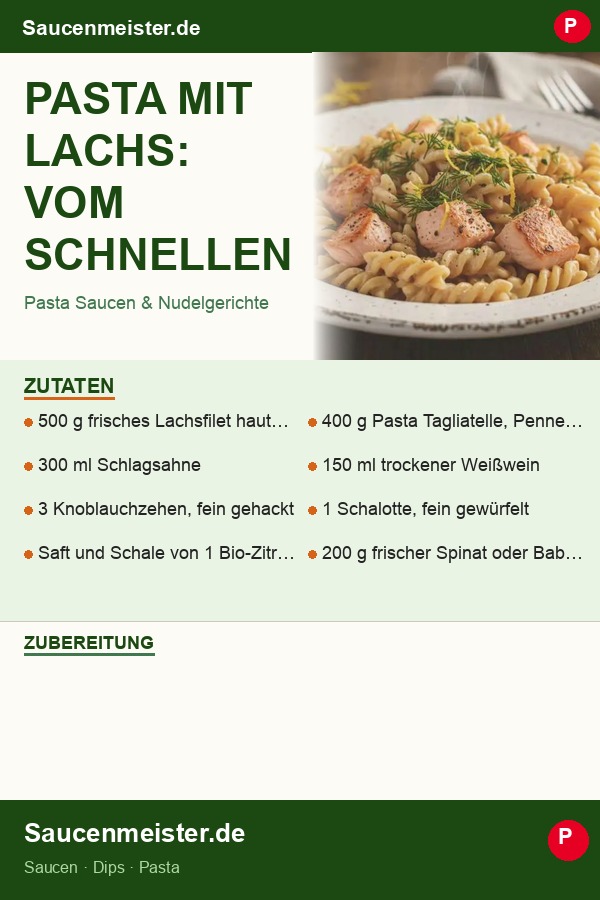Pinterest Pin: Pasta mit Lachs: Vom schnellen Klassiker zur Gourmet-Perfektion