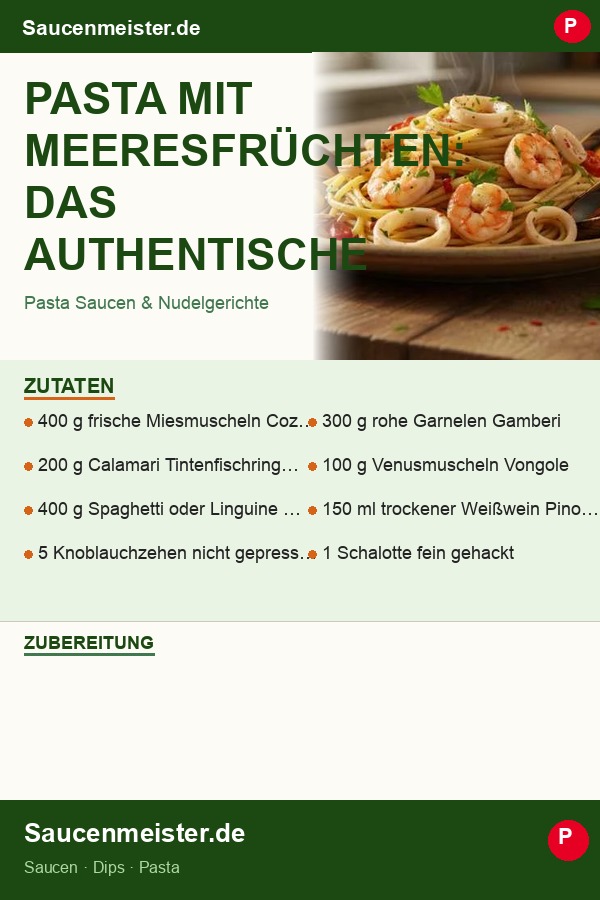Pinterest Pin: Pasta mit Meeresfrüchten: Das authentische Frutti di Mare Rezept aus Italien