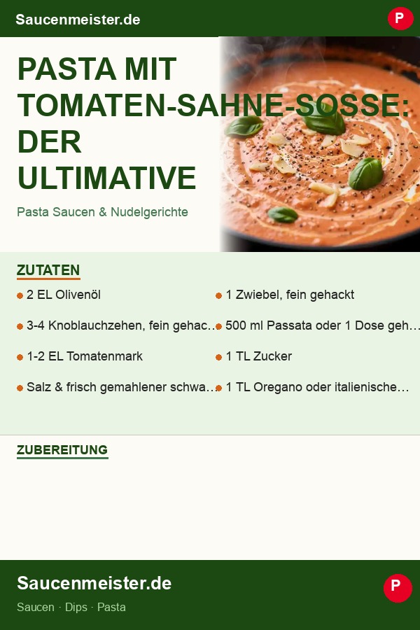 Pinterest Pin: Pasta mit Tomaten-Sahne-Soße: Der ultimative Guide für die perfekte Cremigkeit