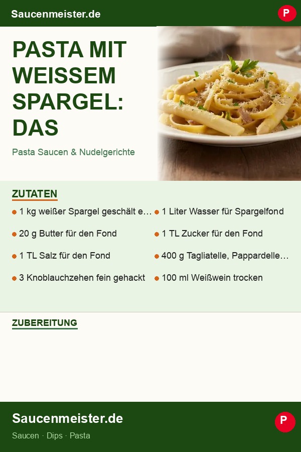Pinterest Pin: Pasta mit weißem Spargel: Das königliche Frühlingsgemüse trifft Italien