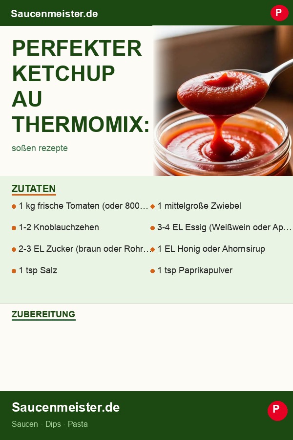 Pinterest Pin: Perfekter ketchup au thermomix: Der komplette Guide vom Eindicken bis zur Lagerung