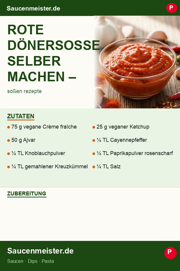 Pinterest Pin: Rote Dönersoße selber machen – Das vegane 5 Minuten Rezept