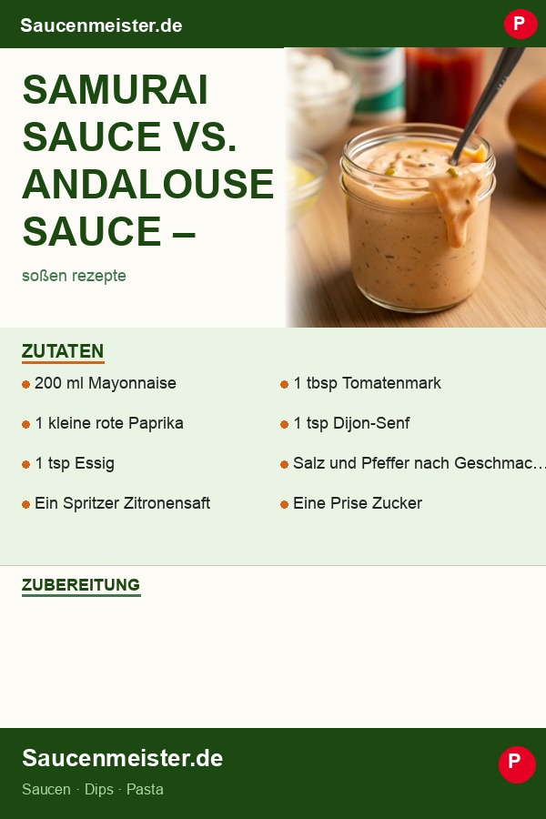 Pinterest Pin: Samurai Sauce vs. Andalouse Sauce – Was ist der Unterschied