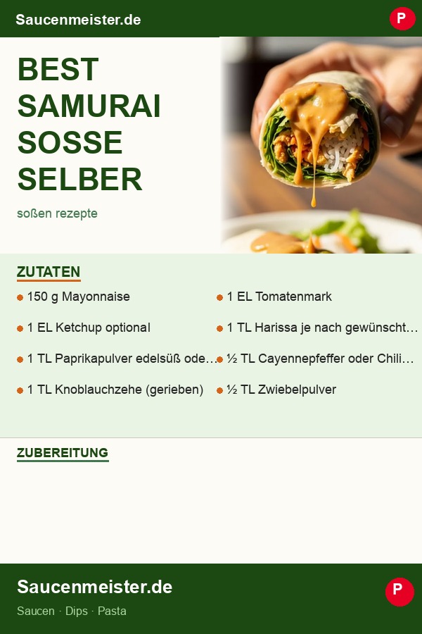 Pinterest Pin: Best Samurai Soße selber machen: In 5 Schritten zum unwiderstehlich leckeren Originalrezept