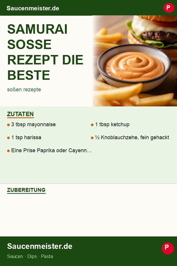 Pinterest Pin: Samurai Soße Rezept Die Beste Sauce für Burger & Pommes