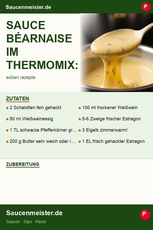Pinterest Pin: Sauce Béarnaise im Thermomix: Gelingt immer perfekt!
