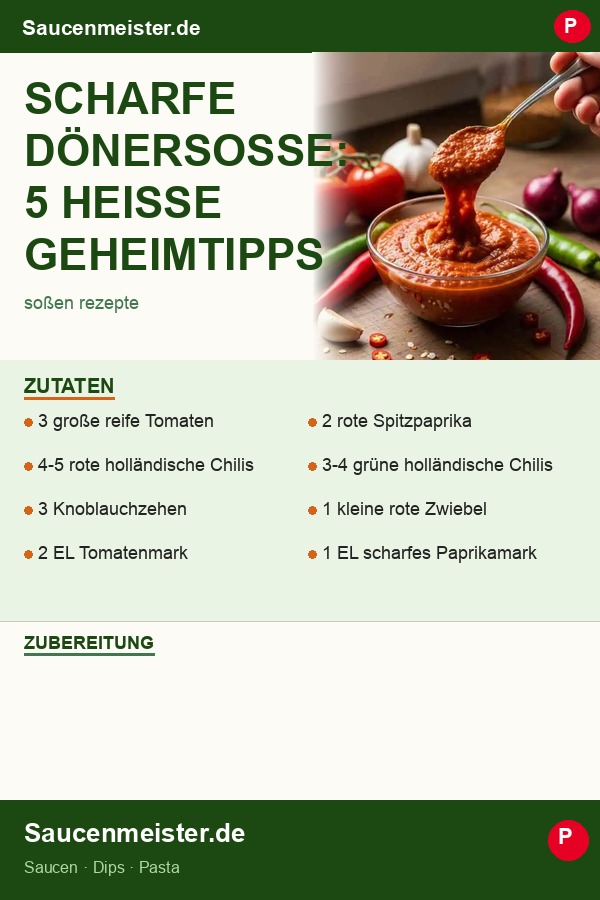 Pinterest Pin: Scharfe Dönersoße: 5 Heiße Geheimtipps