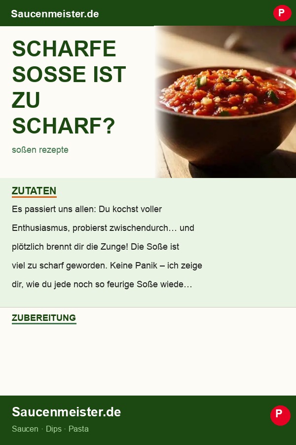 Pinterest Pin: Scharfe Soße ist zu scharf? So beheben Sie das Problem in 5 Minuten.