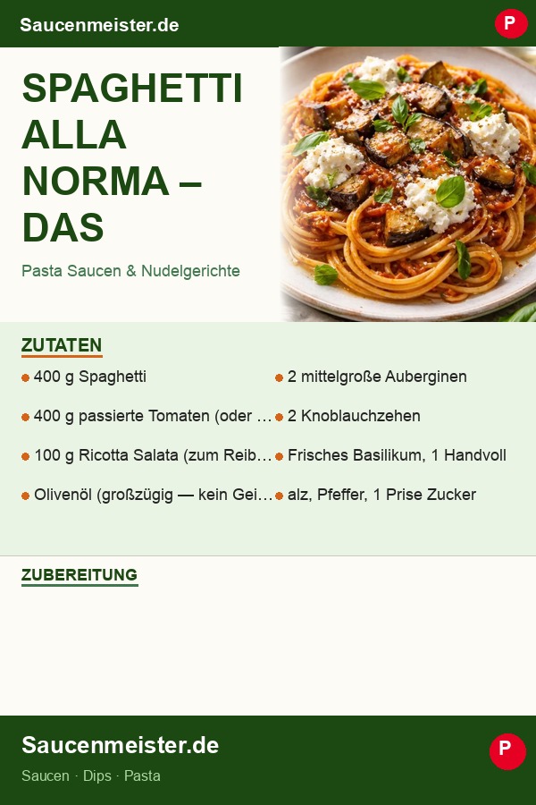 Pinterest Pin: Spaghetti alla Norma – Das 20-Minuten-Sizilien-Rezept, das jeden beeindruckt