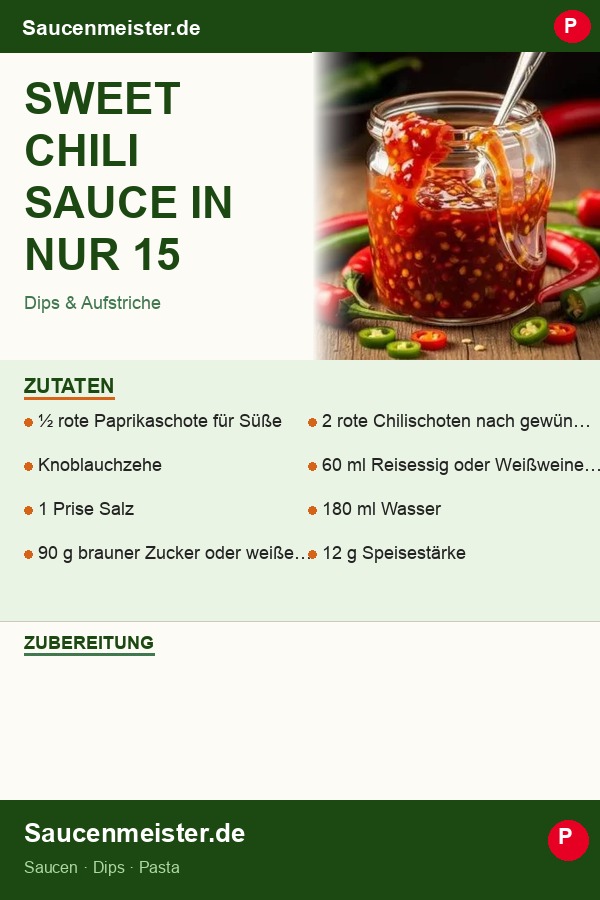 Pinterest Pin: Sweet Chili Sauce in nur 15 Minuten – So schmeckt Thailand aus deiner eigenen Küche!
