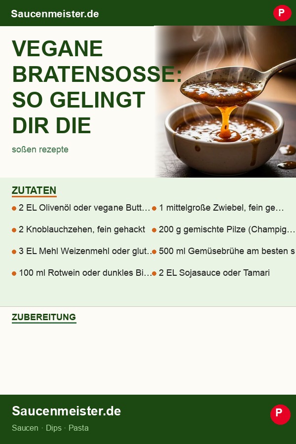Pinterest Pin: Vegane Bratensoße: So gelingt dir die perfekte pflanzliche Sauce