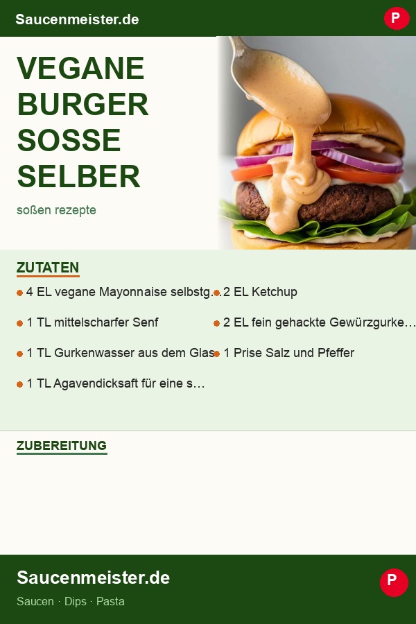 Pinterest Pin: Vegane Burger Soße selber machen – Die 5 besten Rezepte