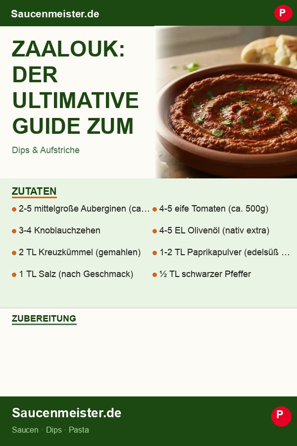 Pinterest Pin: Zaalouk: Der ultimative Guide zum marokkanischen Auberginen-Dip